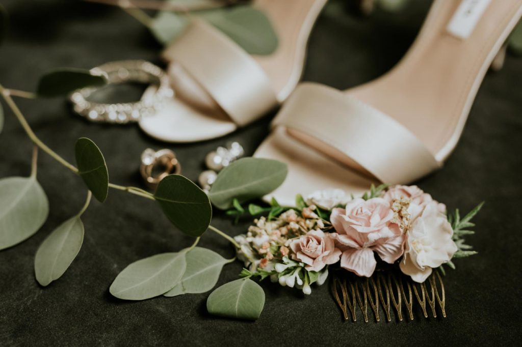shoes, rings and floral for mustard seed gardens wedding