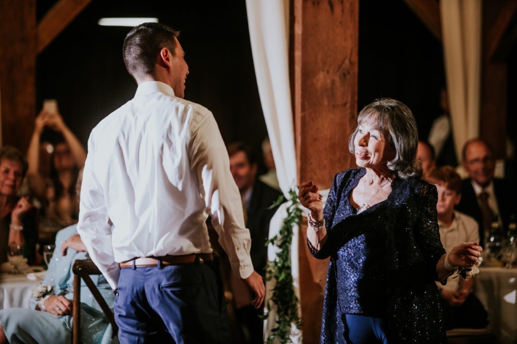 mom and son dance together at son's wedding at mustard seed gardens for Noblesville Wedding Photography