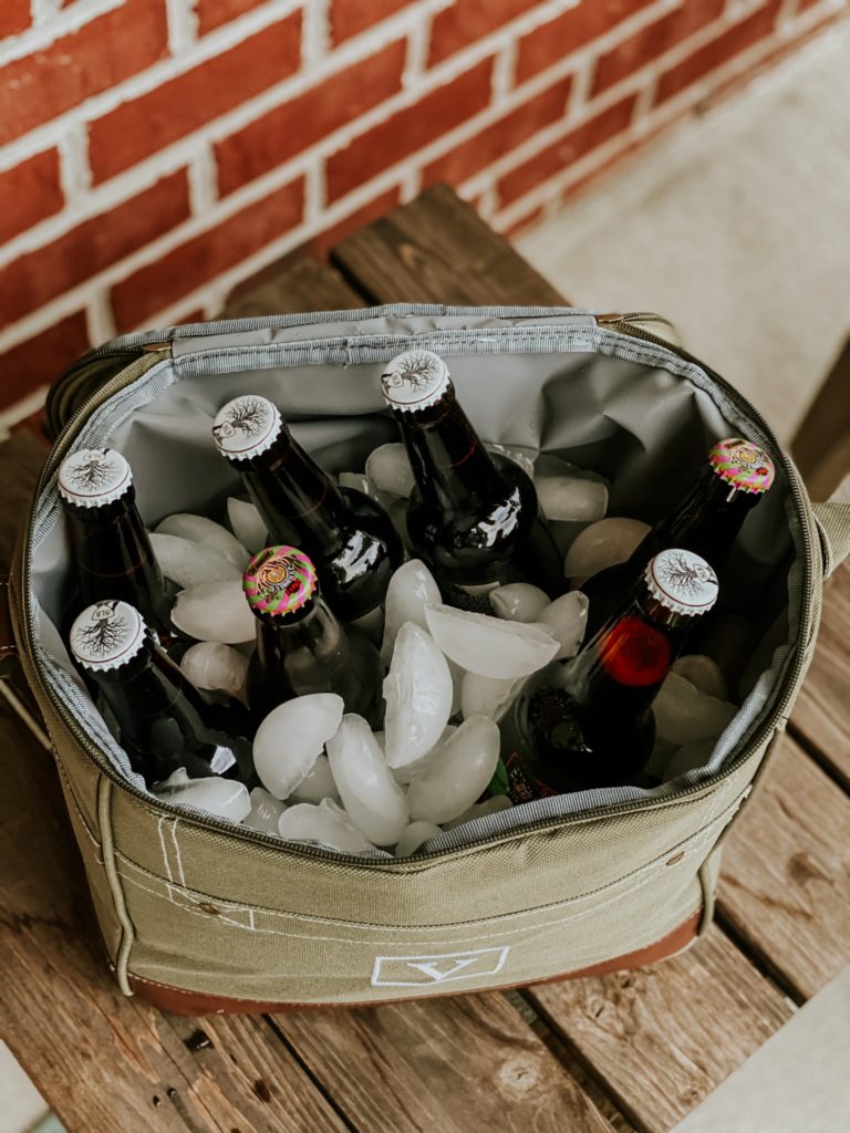 beers in portable cloth cooler gift with ice