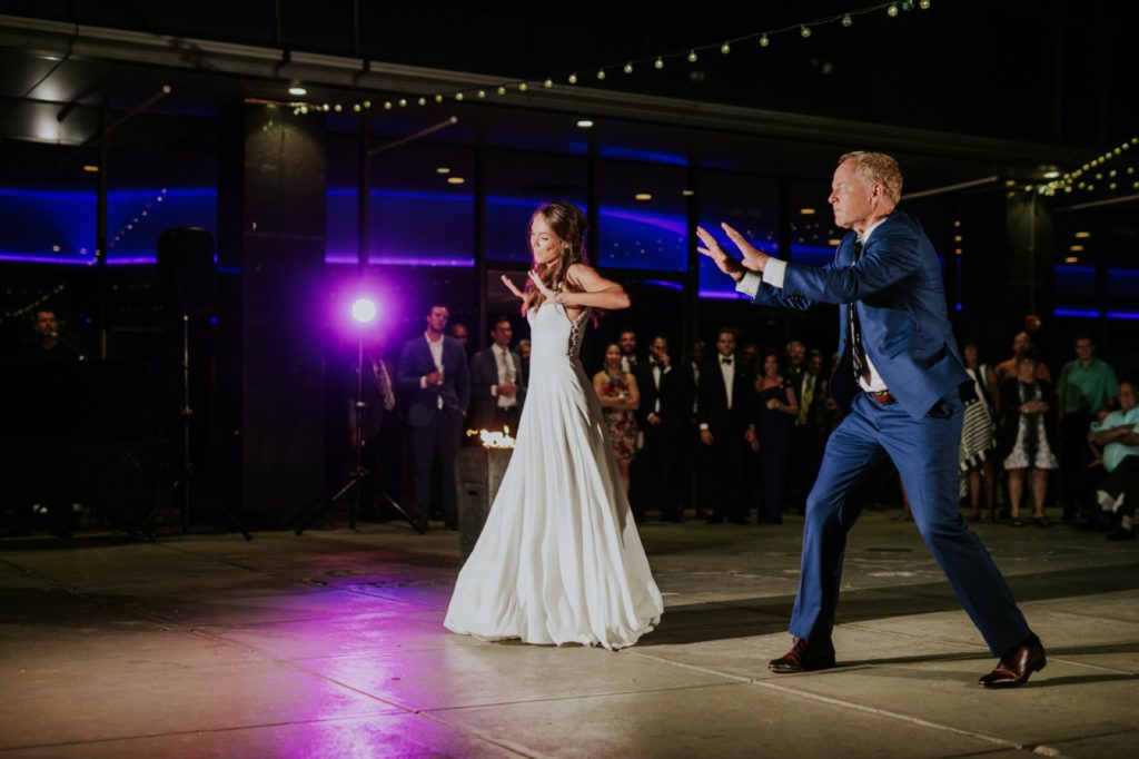 bride and father dance for Indy wedding photos