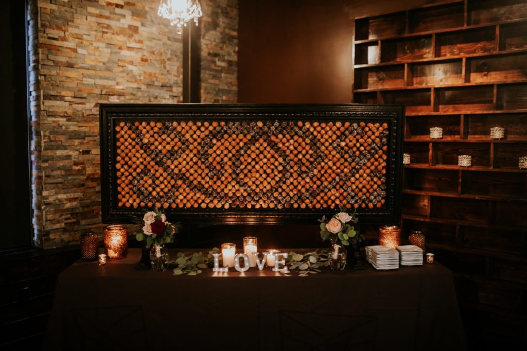 donut hole wall with beautiful pattern of donuts at a canal 337 wedding