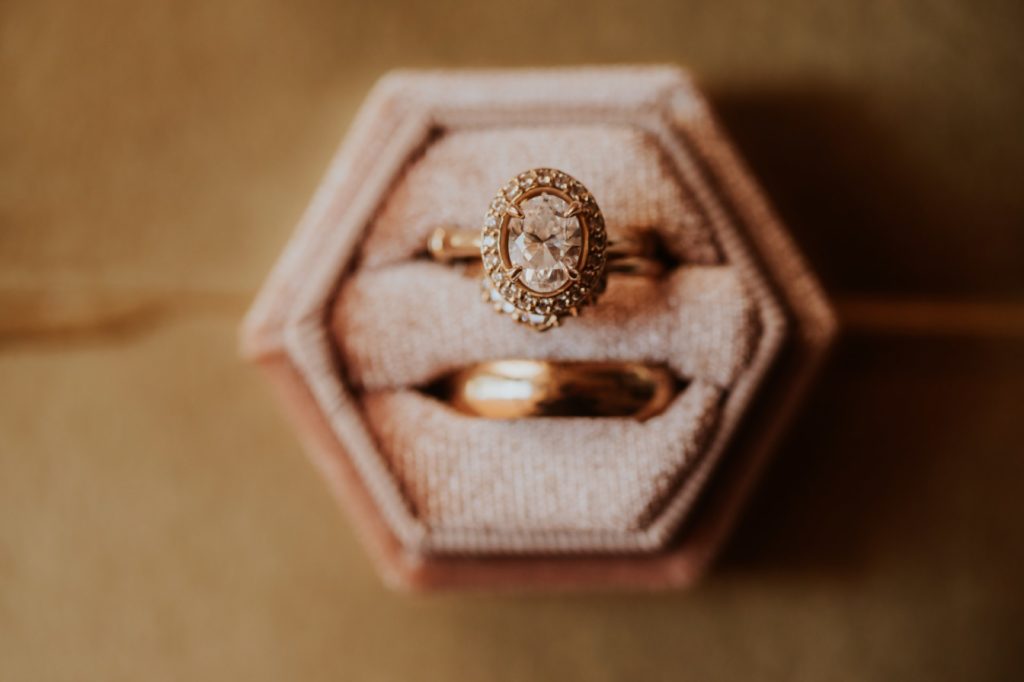 rings in ring box for Bel Air Kokomo Wedding