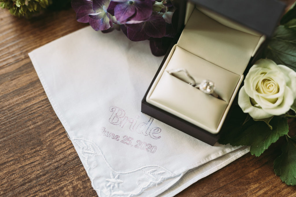 rings and a handkerchief at a BASH wedding