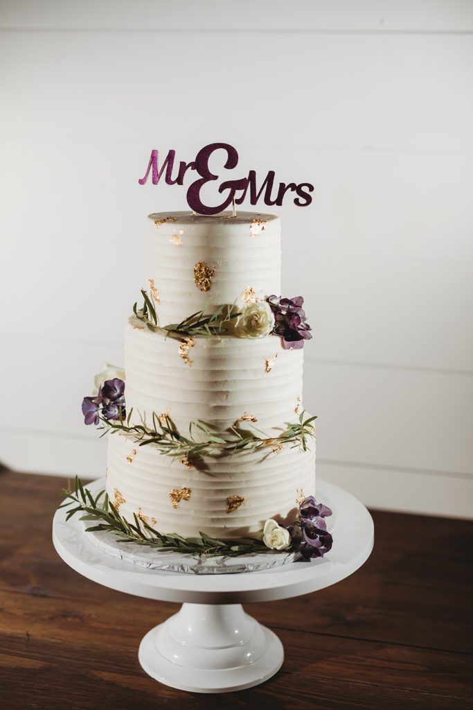 three tier cake from classic cakes in carmel at a Bash wedding