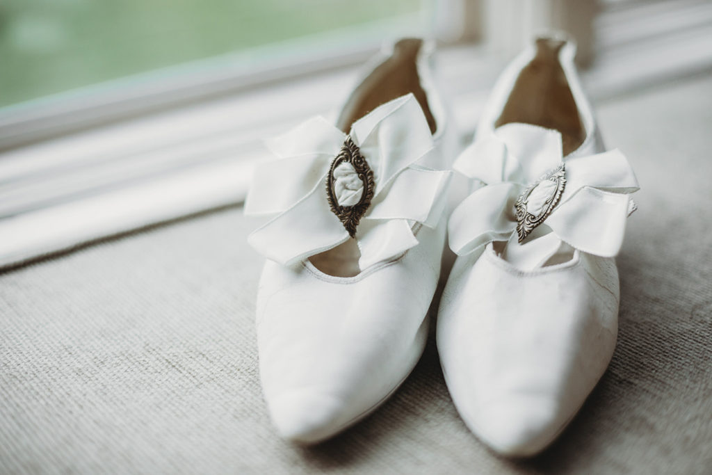 old wedding shoes passed down through several generations