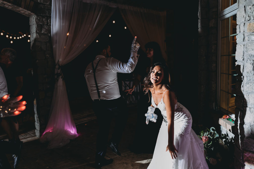 bride dances during reception