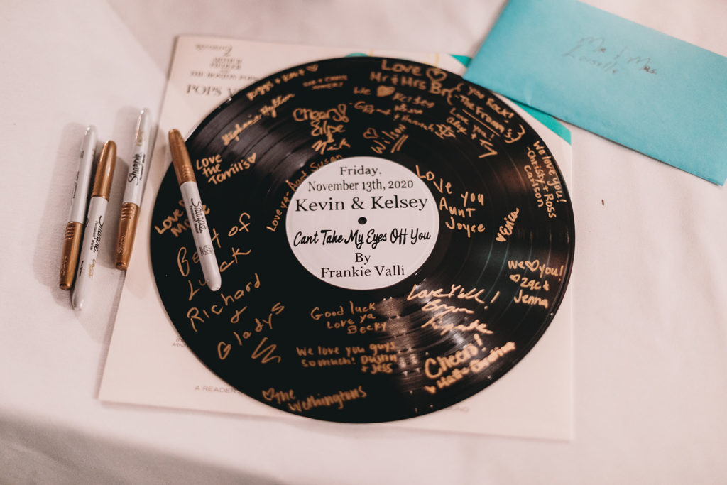 signed record guest book at bluffs wedding