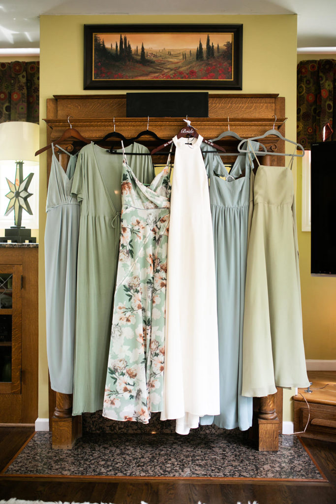 bridal dress and bridesmaid dresses