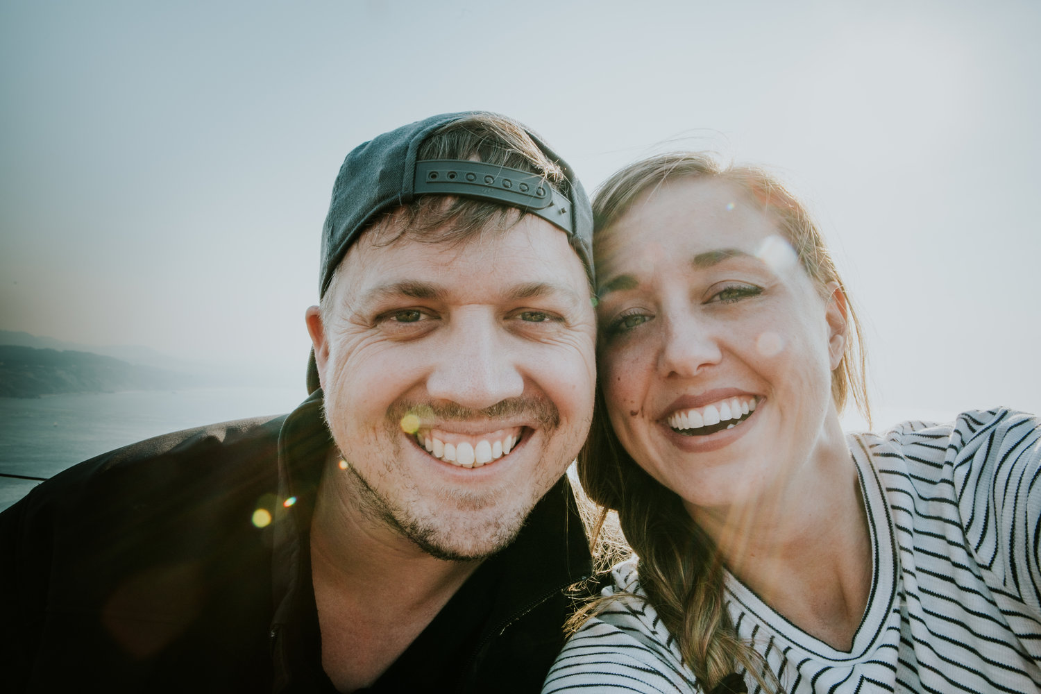 selfie of two people in san francisco for a bizarre wedding photography podcast