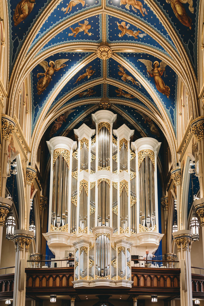 Organ pipes at the Basilica of the Sacred Heart at the University of Notre Dame