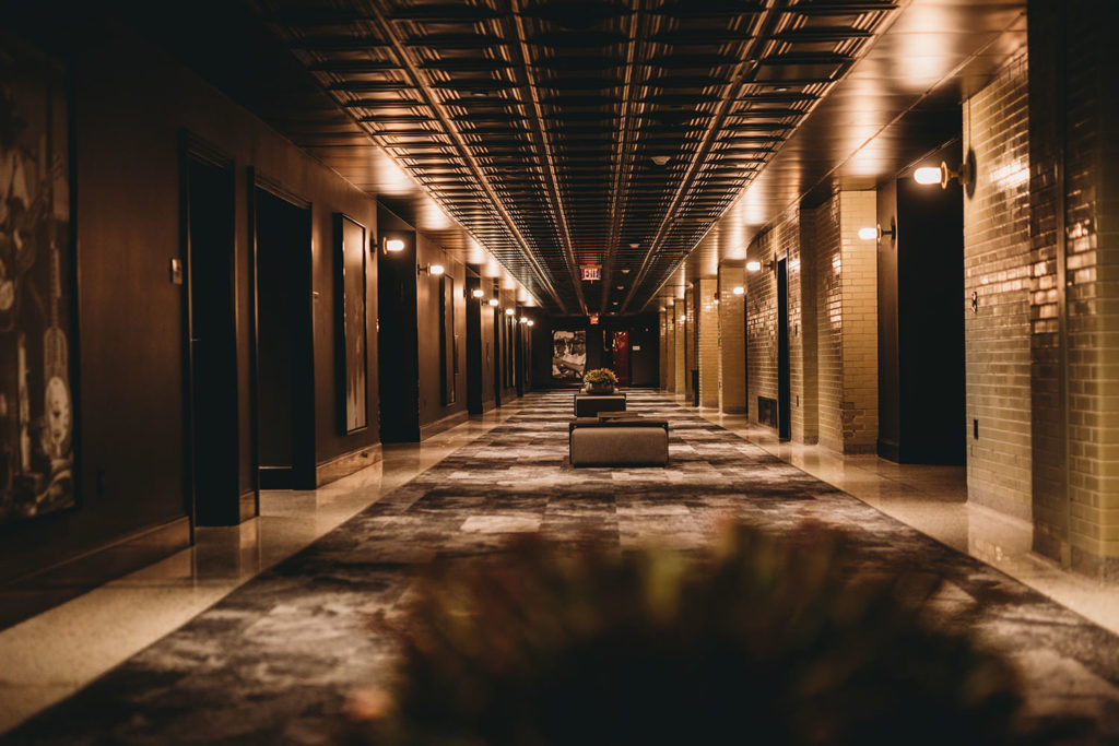 hallway at the Bottleworks Hotel