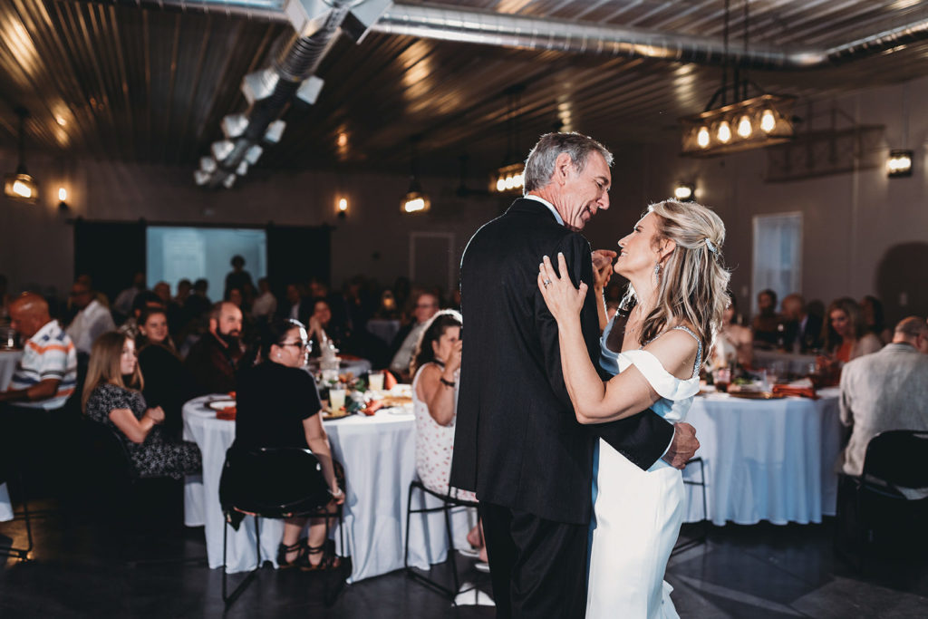 bride and groom first dance during their five willows wedding