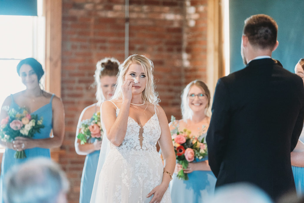 bride cries during her charming mavris wedding