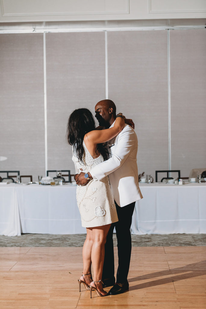 bride and groom share first dance during their Ritz Charles wedding