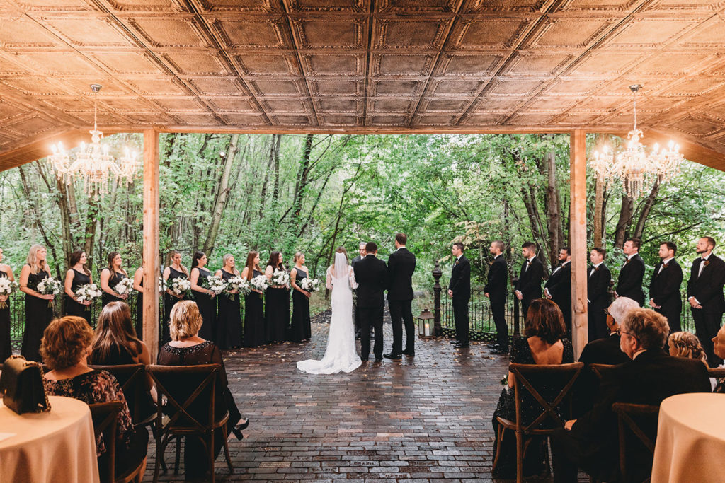 photo from under the barn during an Artisan Acres Estate wedding