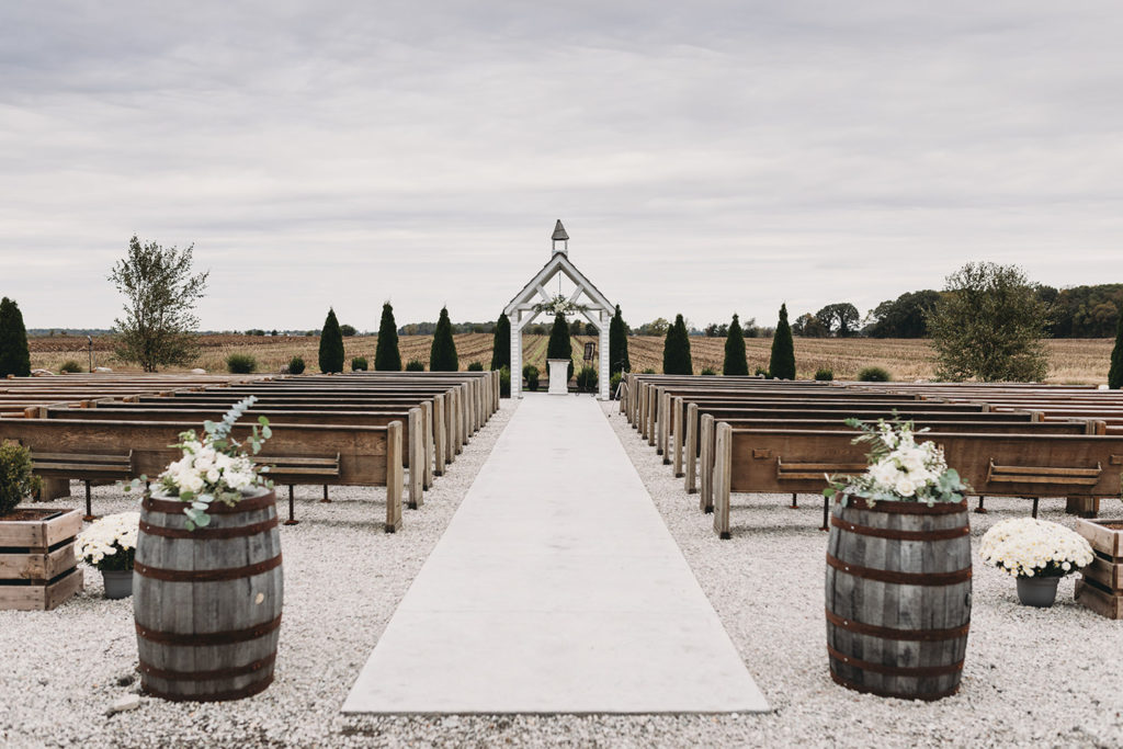 ceremony location set up and ready for guests during their white willow farms wedding